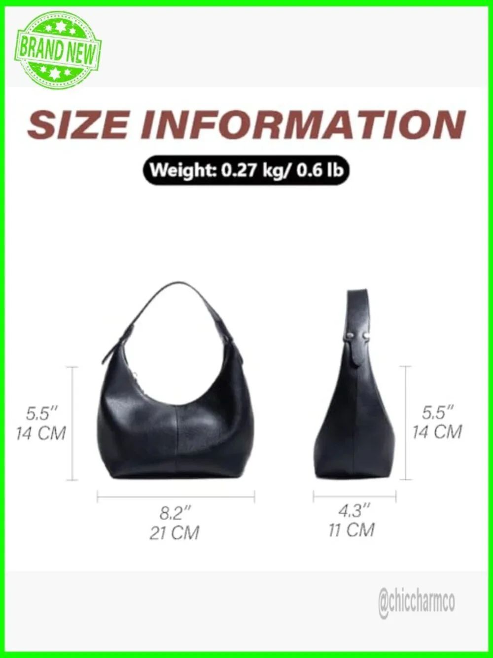 Vegan Leather Hobo Bag Crescent Shoulder Tote Clutch Purse